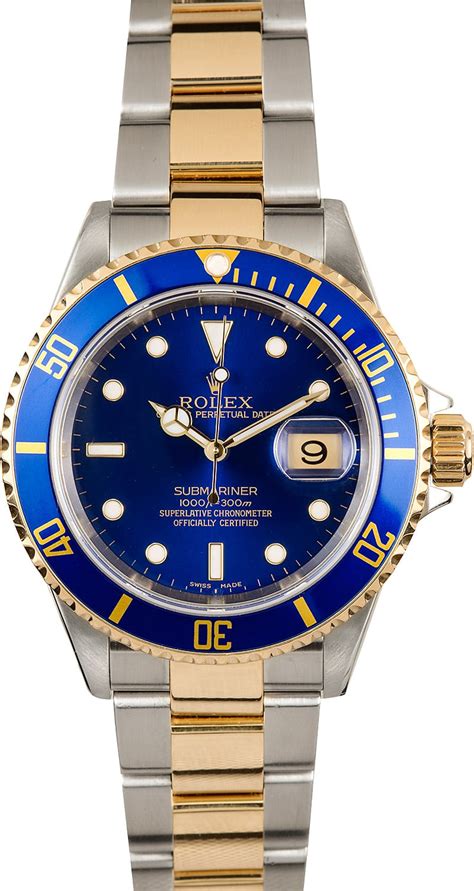 gold silver and blue rolex|rolex gold submariner blue face.